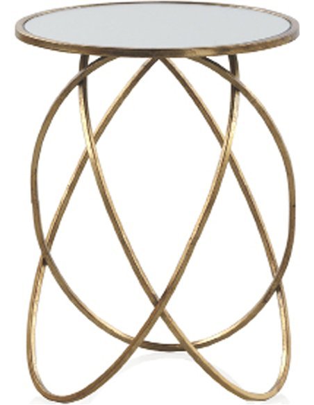 table d’appoint dorée rétro miroir élégante salon