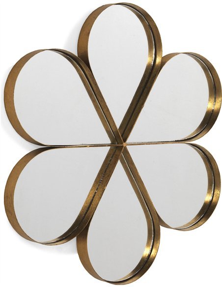 miroir mural doré design pétale décoratif élégant