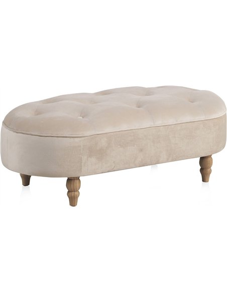 banc velours beige élégant pour salon chic