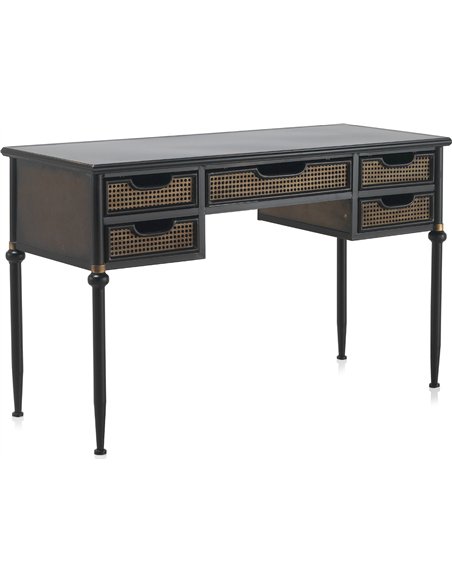 bureau métal noir et cuivre vieilli style industriel chic