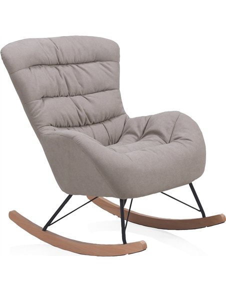 fauteuil à bascule tapissé beige style moderne élégant