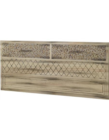 tête de lit bois naturel sculpté design élégant mural