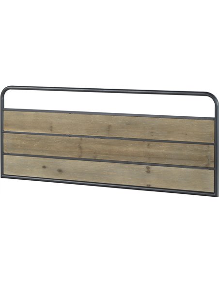 tête de lit bois métal style industriel chambre moderne