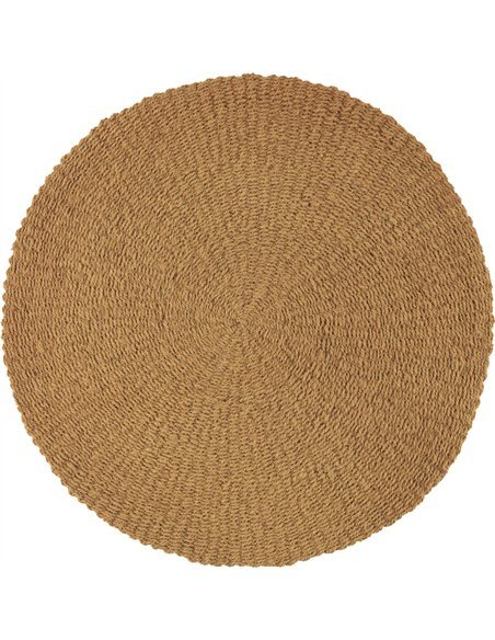 tapis rond en fibre de coco naturelle ambiance chaleureuse
