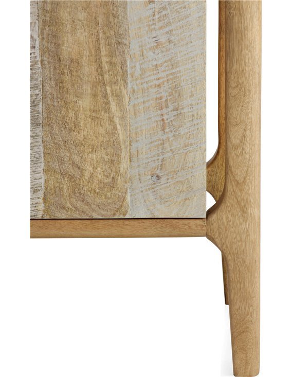 buffet design en bois de manguier naturel et gris
