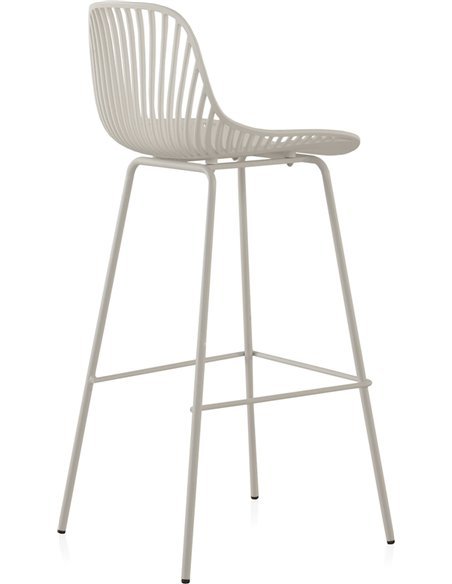 chaise bar élégante blanche structure métal