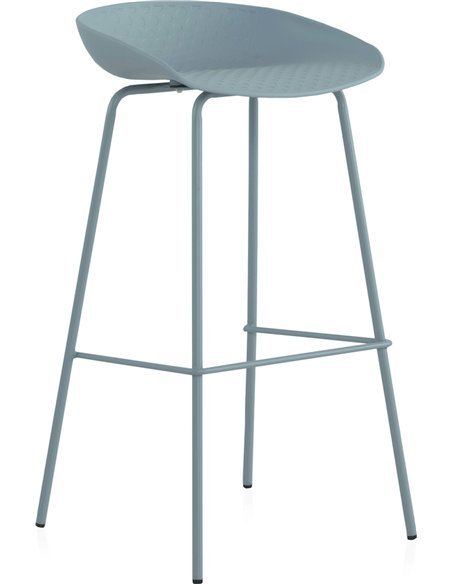 assise haute bleu ciel métal pour cuisine ouverte