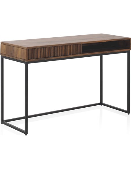 bureau design bois manguier massif et métal naturel élégant