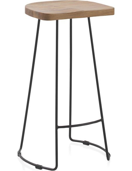 tabouret bois acacia massif pieds métal design élégant