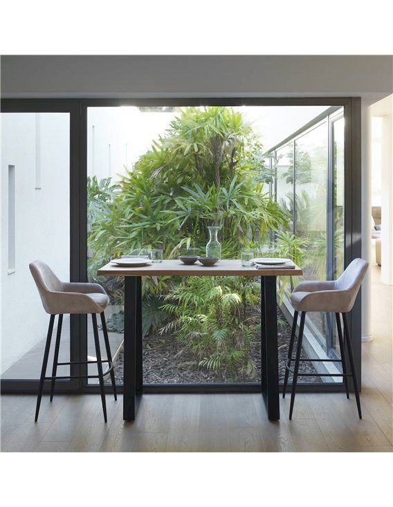 meuble bar contemporain bois acacia naturel et métal