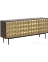 buffet quatre portes laiton doré bois sombre haut de gamme