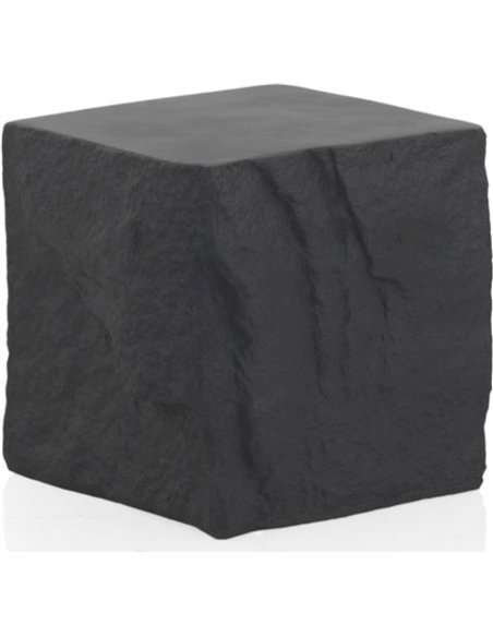 tabouret carré polyrésine noir pour intérieur et extérieur