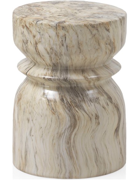 tabouret céramique marron crème élégant design brillant