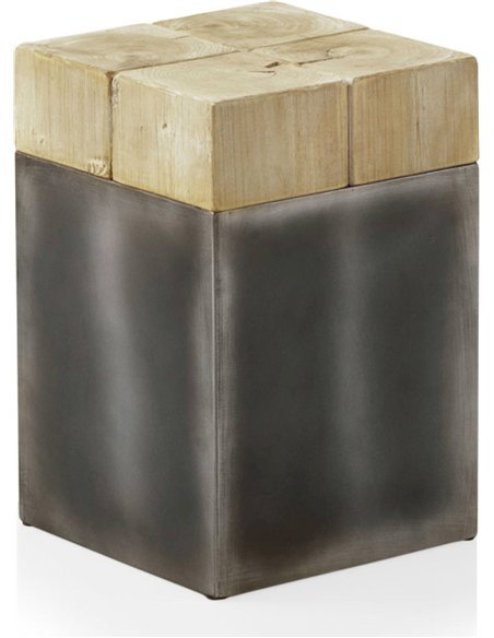 tabouret élégant bois naturel et métal