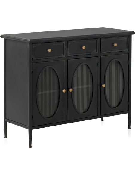 buffet salon métal noir style vintage industriel