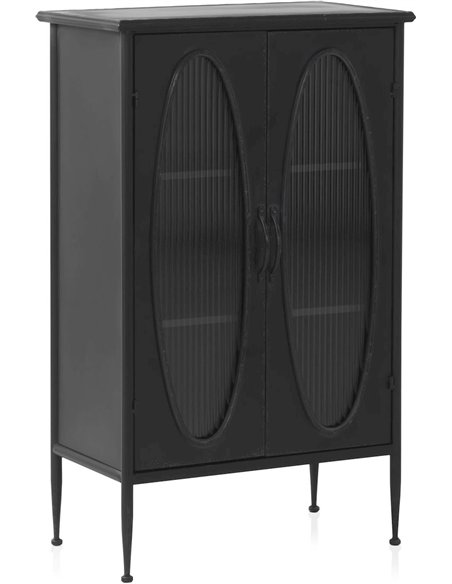 petite vitrine industrielle métal noir finition vieillie