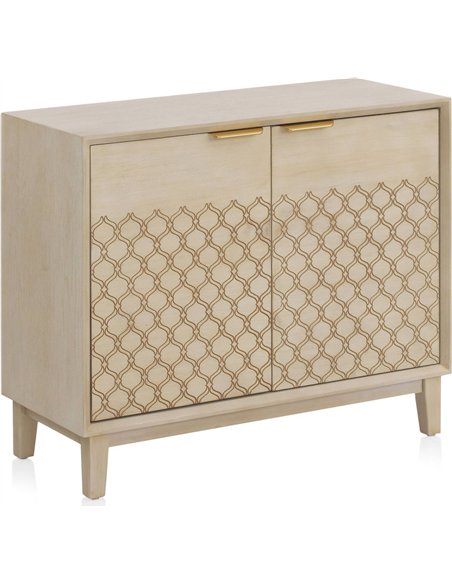 commode MDF chêne motif doré décoration intérieure tendance