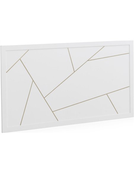 Tête de lit blanc laqué décor doré style moderne épuré