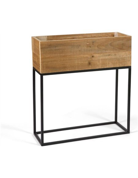 jardinière sur pied en bois recyclé style industriel