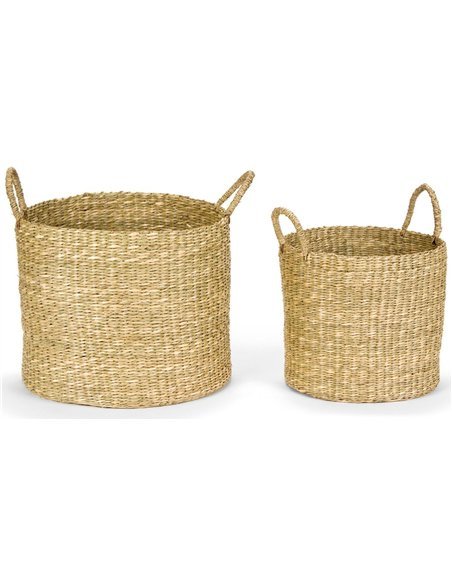 panier seagrass naturel avec anses pour rangement élégant