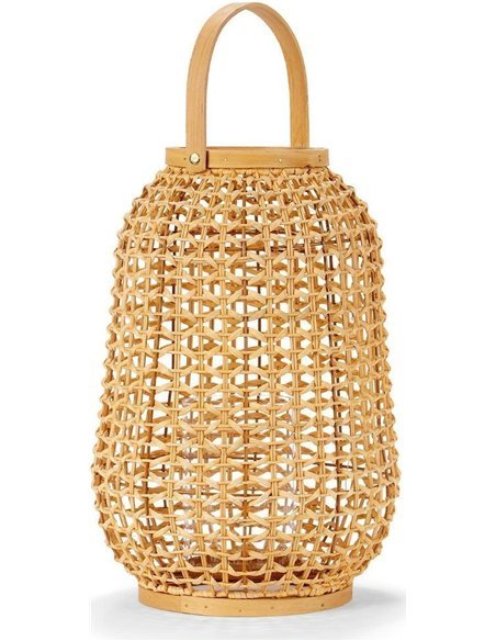 lanterne décorative en rotin naturel pour bougie