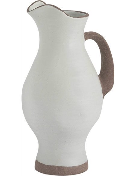 pichet décoratif en céramique blanche style artisanal