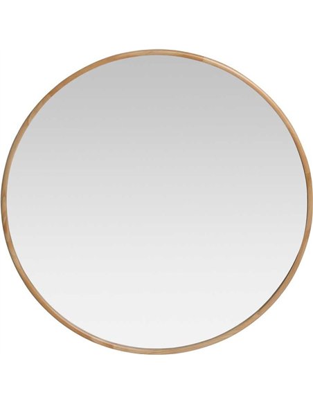 miroir design rond bois pin style contemporain salon