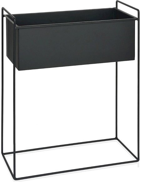 support plante élégant métal noir salon