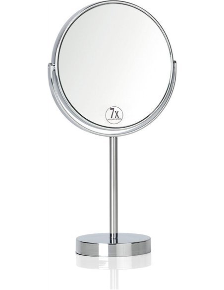 miroir sur pied grossissant chromé élégant salle de bain