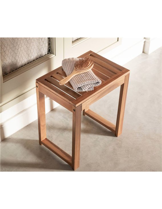 tabouret pratique acacia pour salle de bain