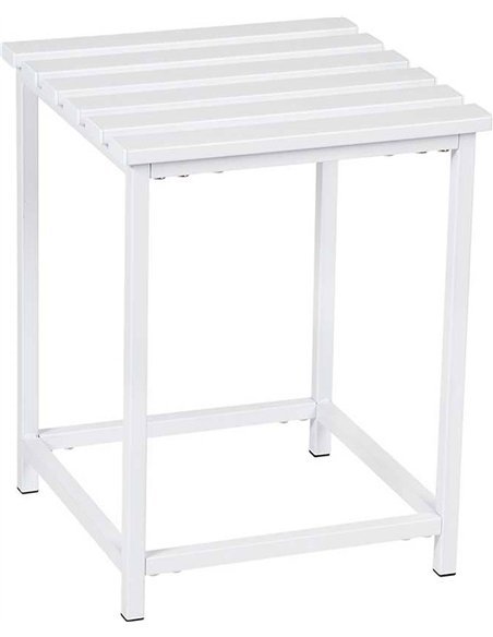 tabouret métal blanc salle de bain design élégant