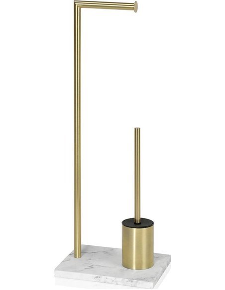 porte papier toilette doré marbre élégant salle de bain