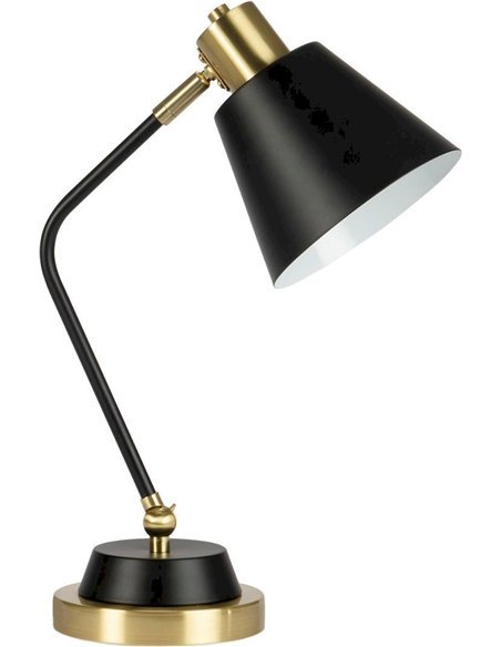 lampe de bureau vintage métal noir doré élégante