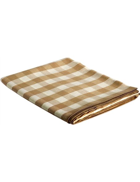 nappe vichy beige élégante pour table de salle à manger