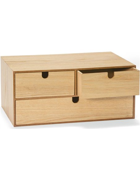 organisateur bureau bois naturel avec tiroirs élégant