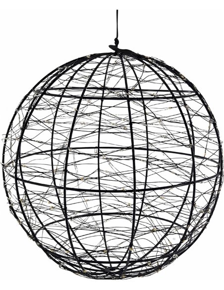 suspension boule noire leds décoration élégante salon