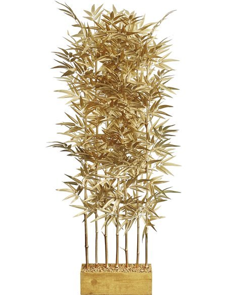 séparateur bambou doré design pour salon élégant