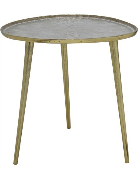 table d’appoint dorée élégante en aluminium pour salon