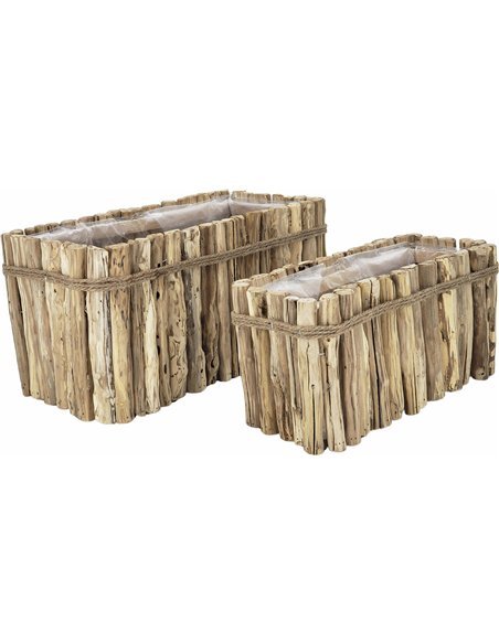 jardinière bois naturel style rustique intérieur plastique
