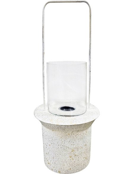 lanterne métal blanc or décoration chic