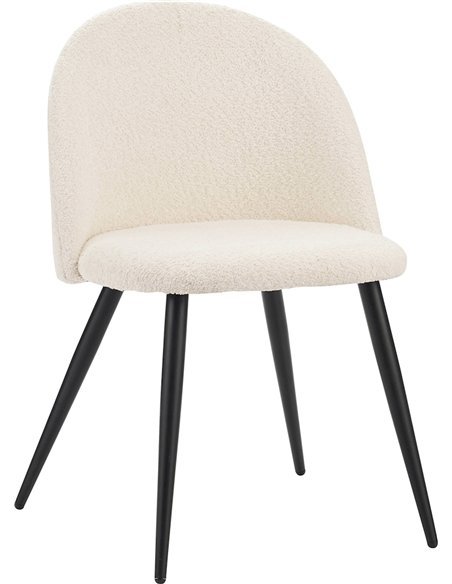 chaise salon blanche effet laine chic