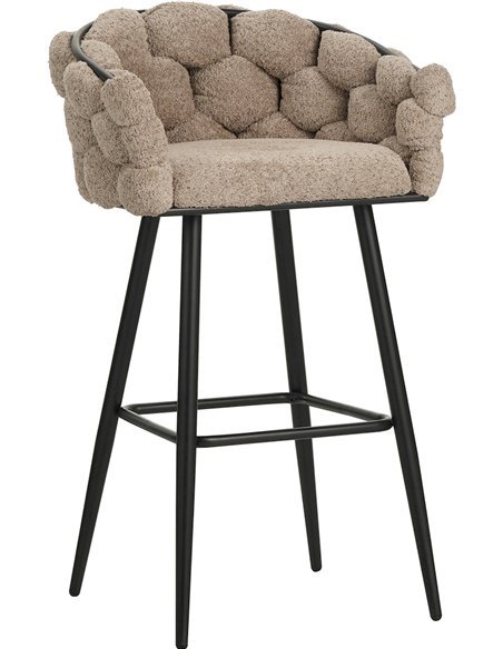 tabouret de bar design en tissu topo élégant