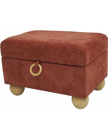 Pouf coffre rouge tissu salon chaleureux