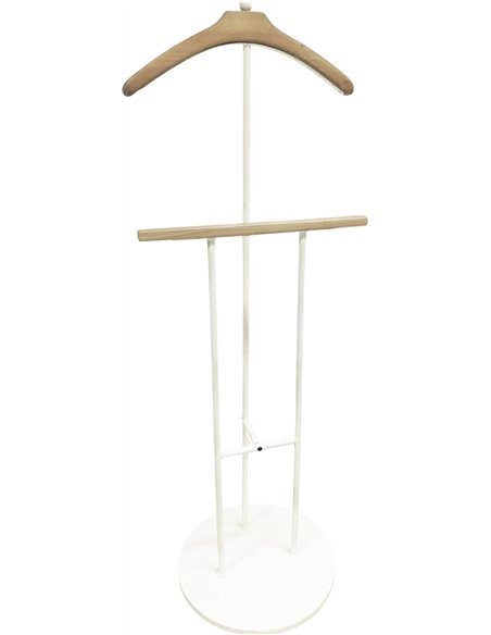 valet de chambre design bois et métal blanc élégant