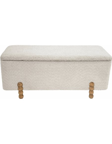 banc coffre beige bouclette pieds bois design jabari