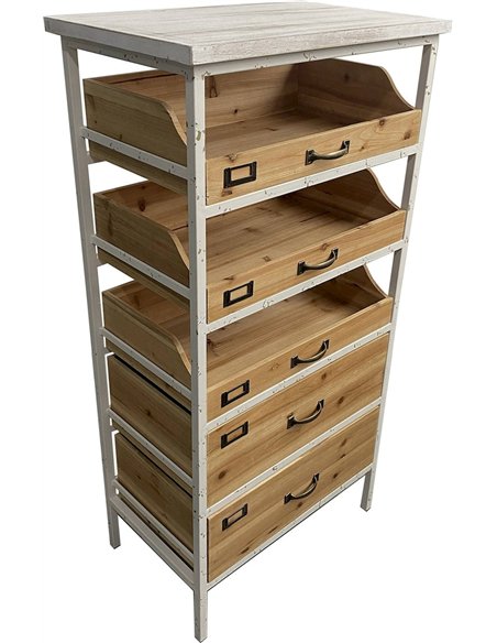 meuble de rangement bois naturel blanc élégant macao