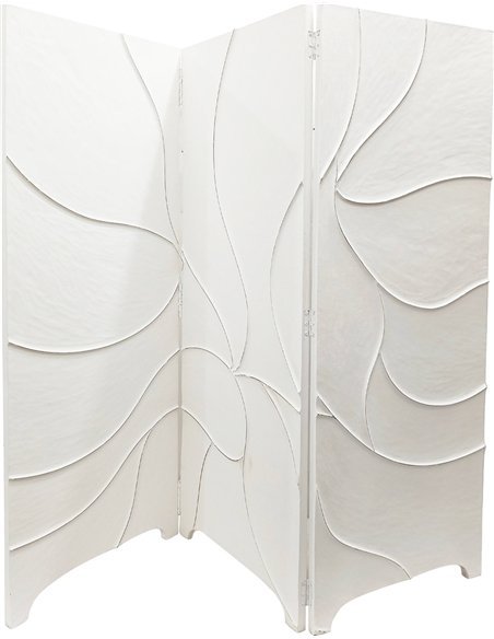 paravent blanc design relief élégant décoration intérieure