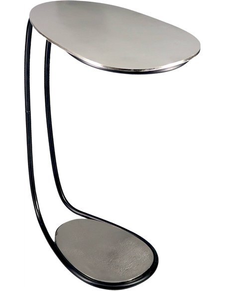 table d’appoint aluminium argenté moderne design élégant