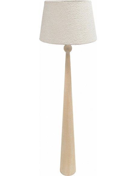 lampe sur pied design bois naturel et tissu beige élégant