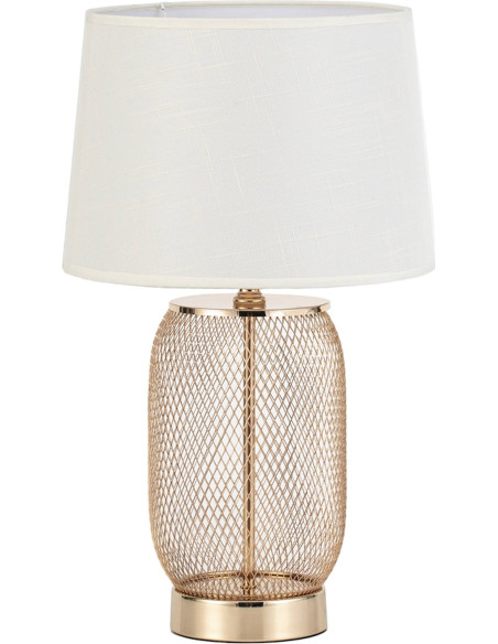 lampe de table dorée grillagée élégante pour salon